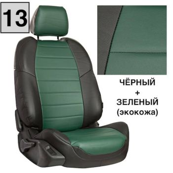 Авточехлы Автопилот Черный Зеленый цвет
